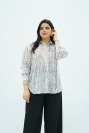 Chemise Fluide à Imprimé Zèbre Abstrait
