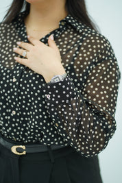 Chemise Fluide à Pois - Noir et Blanc