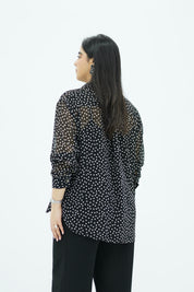 Chemise Fluide à Pois - Noir et Blanc