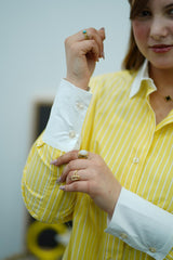 Chemise oversize à rayures jaunes