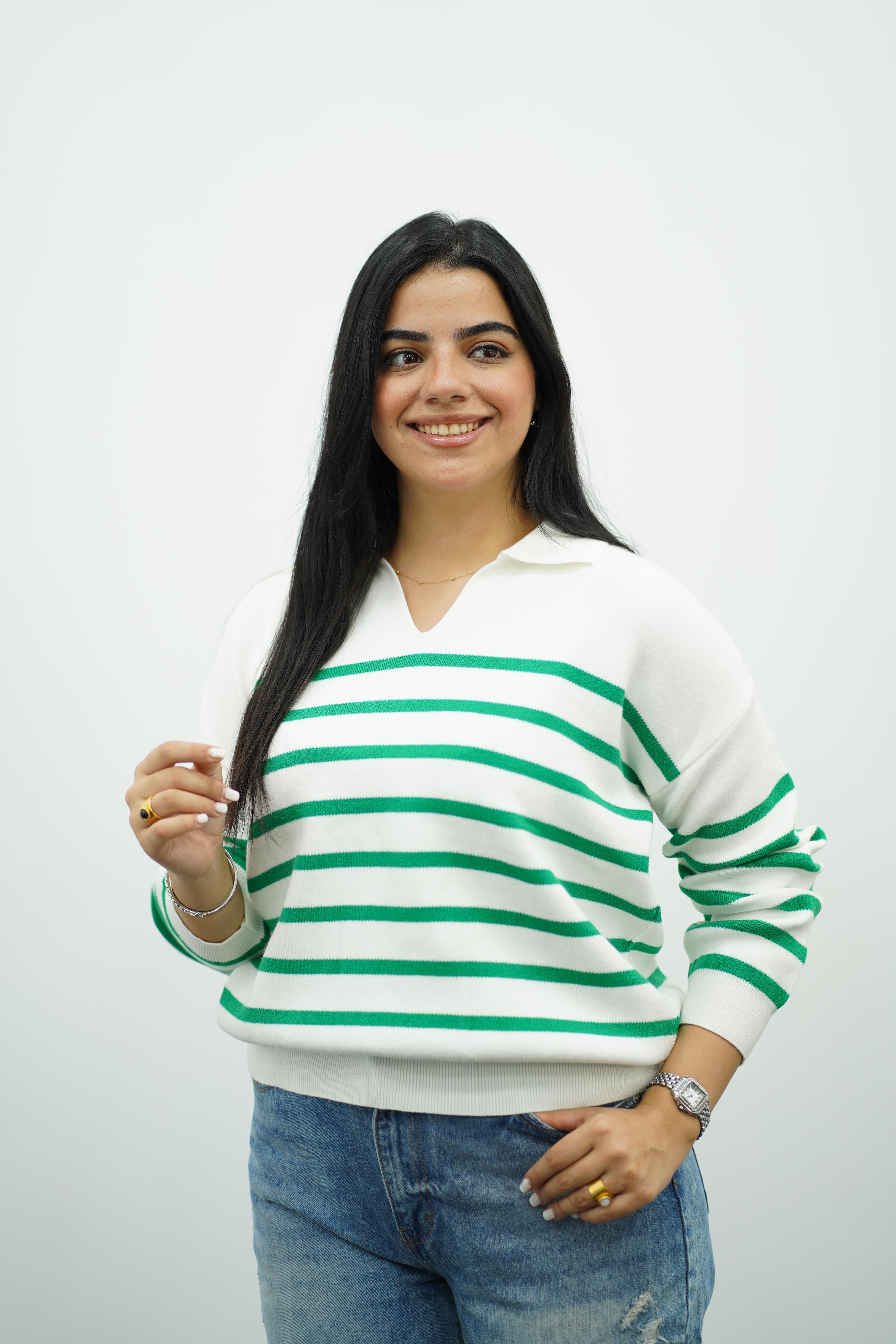 Pull Rayé Col Polo - Multi Couleurs
