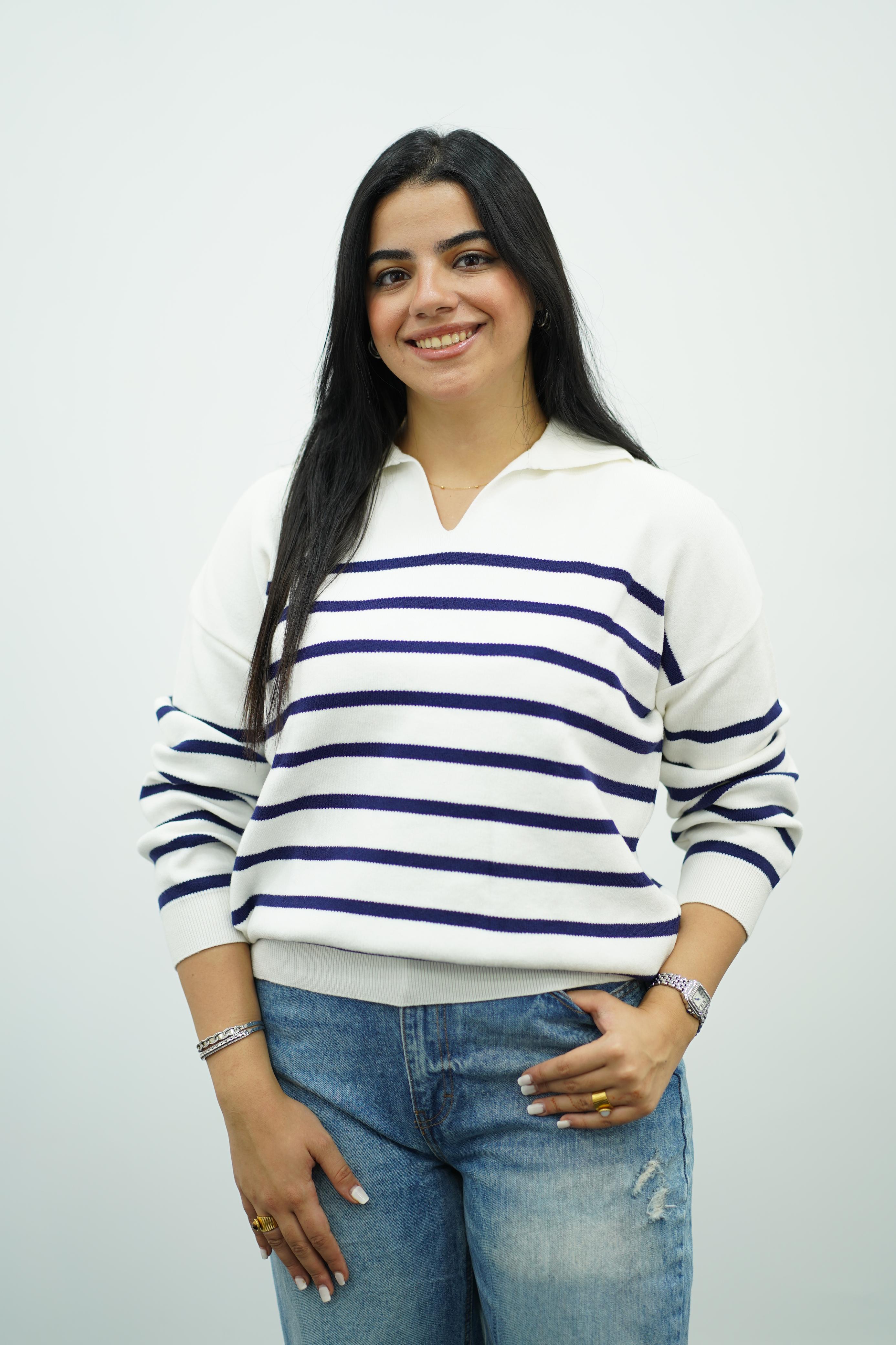 Pull Rayé Col Polo - Multi Couleurs