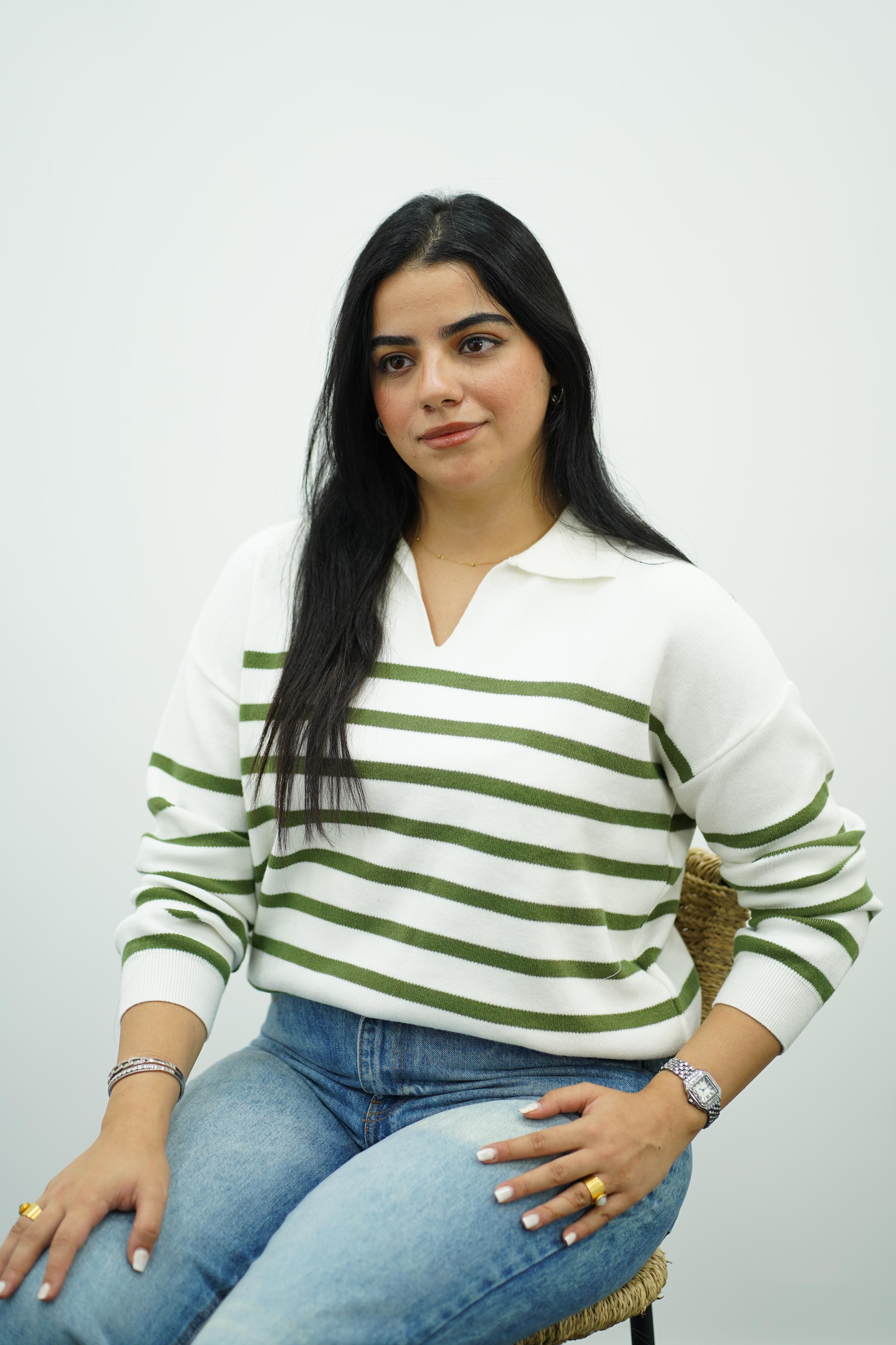 Pull Rayé Col Polo - Multi Couleurs