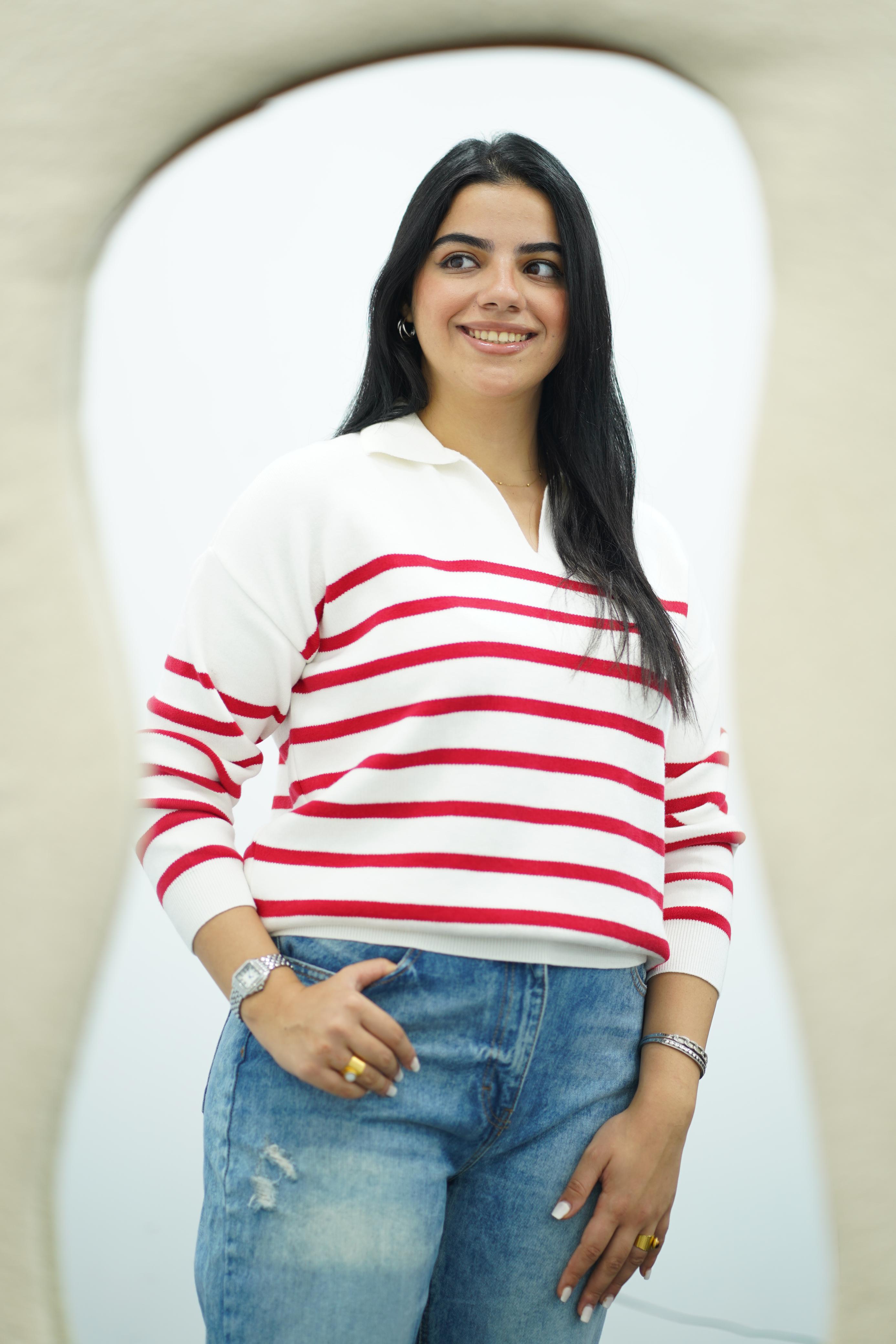 Pull Rayé Col Polo - Multi Couleurs