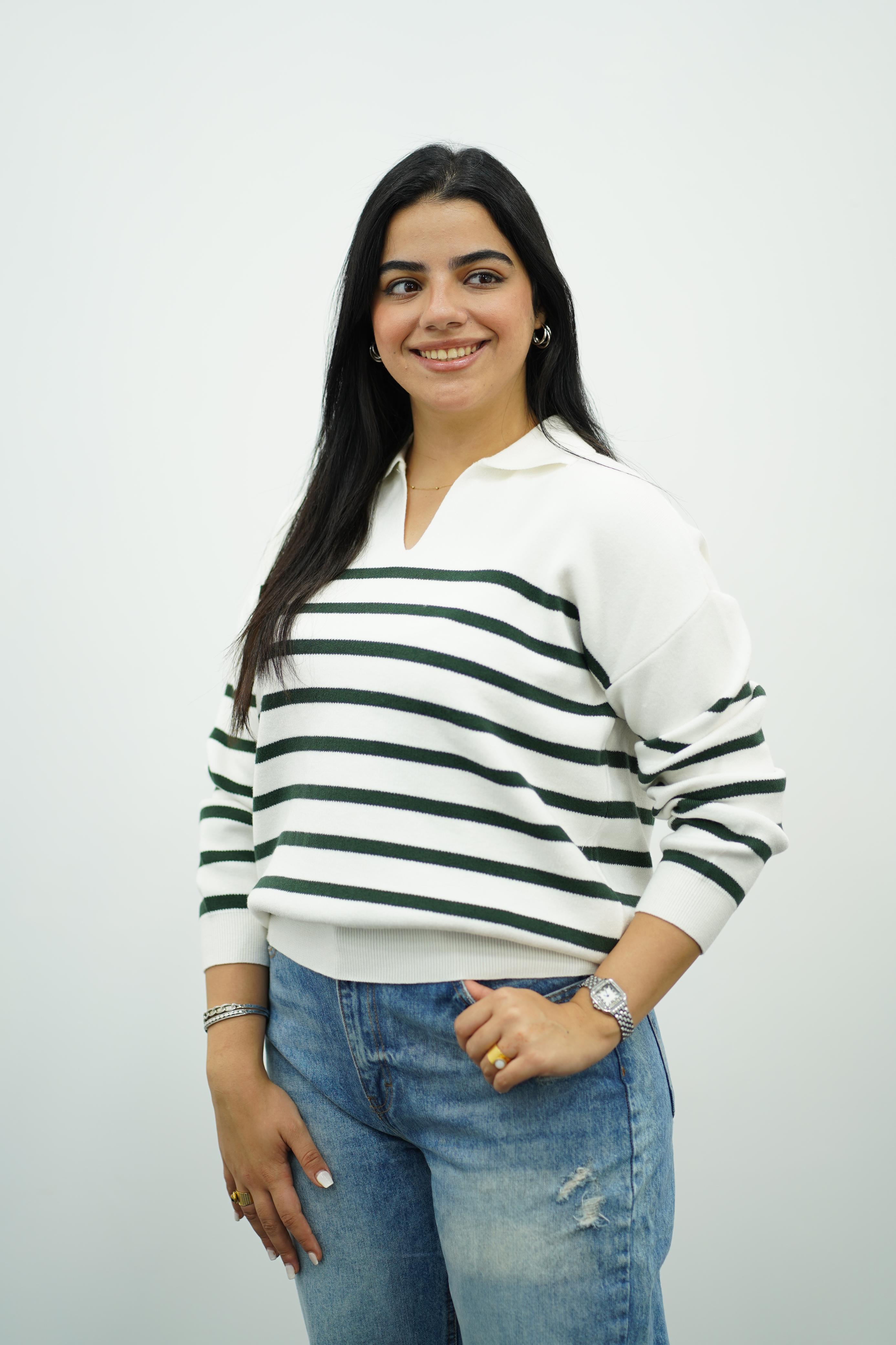 Pull Rayé Col Polo - Multi Couleurs
