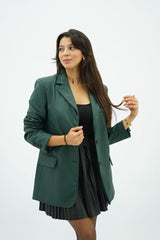 Veste en similicuir vert sapin