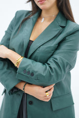 Veste en similicuir vert sapin