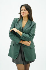 Veste en similicuir vert sapin