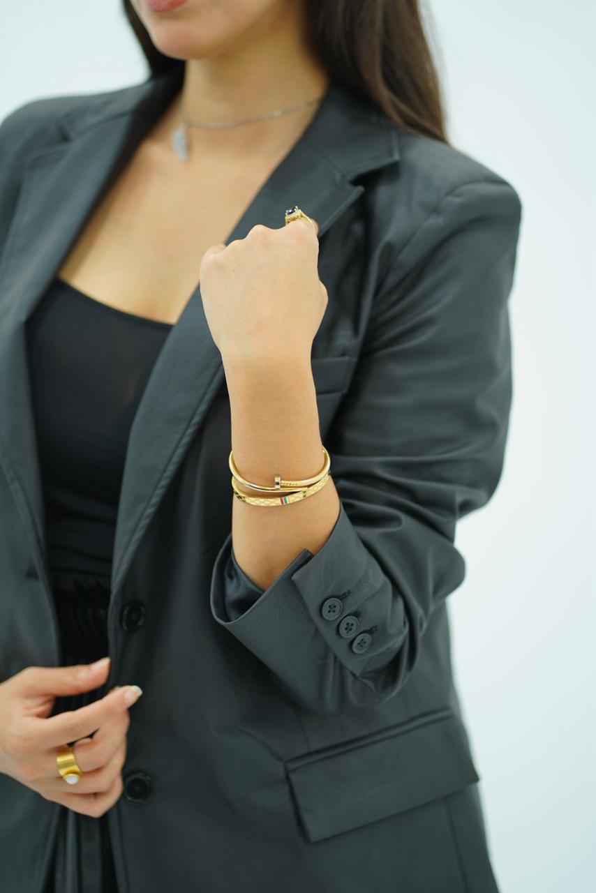 Veste en similicuir noir