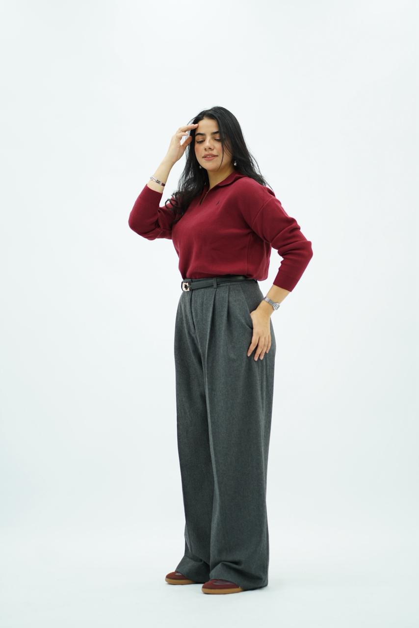 Pantalon large gris anthracite