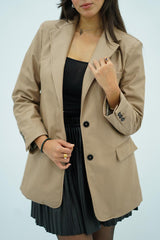 Veste en similicuir beige