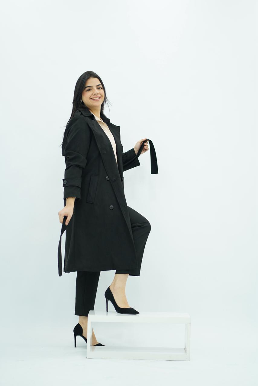 Trench en daim noir