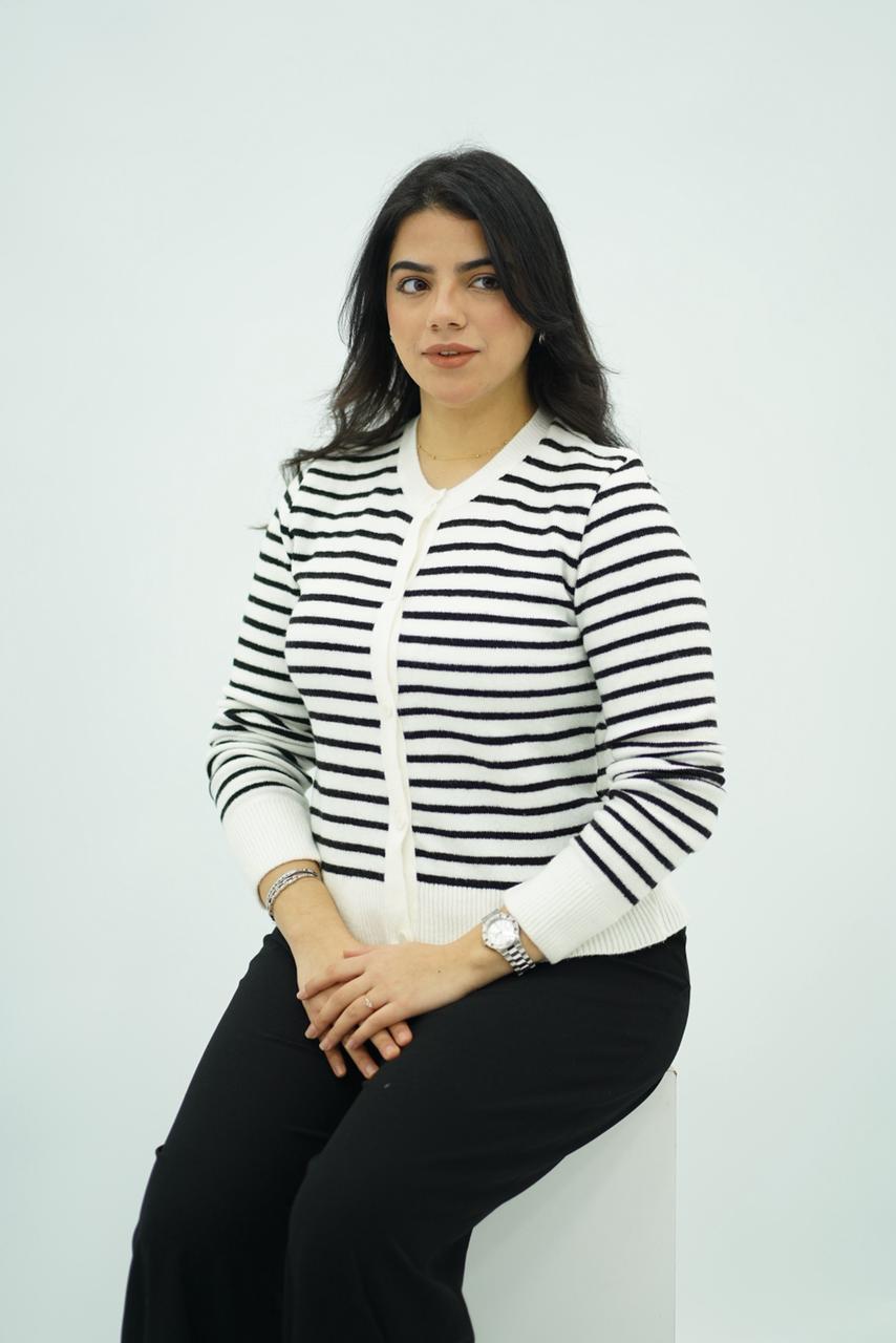 Pulls cardigans en maille rayée