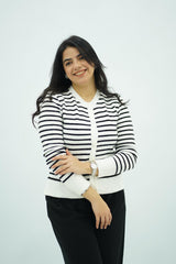 Pulls cardigans en maille rayée