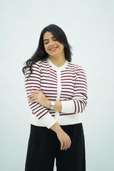 Pulls cardigans en maille rayée