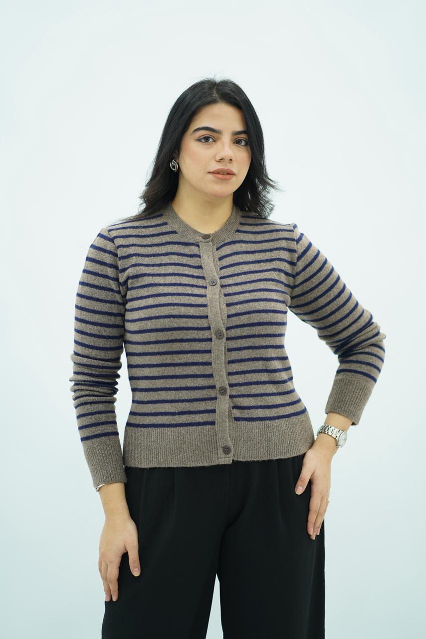 Pulls cardigans en maille rayée