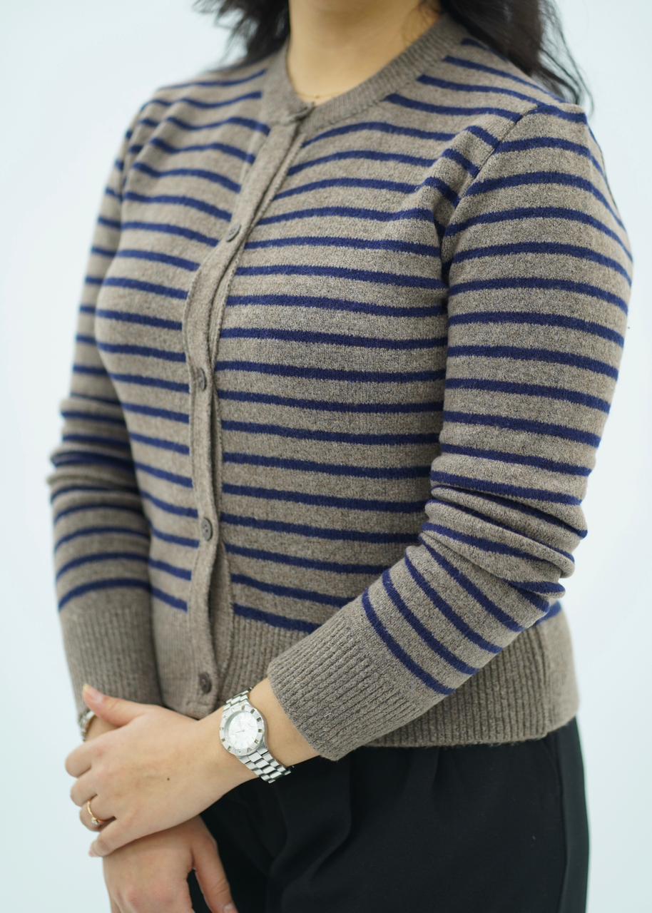 Pulls cardigans en maille rayée