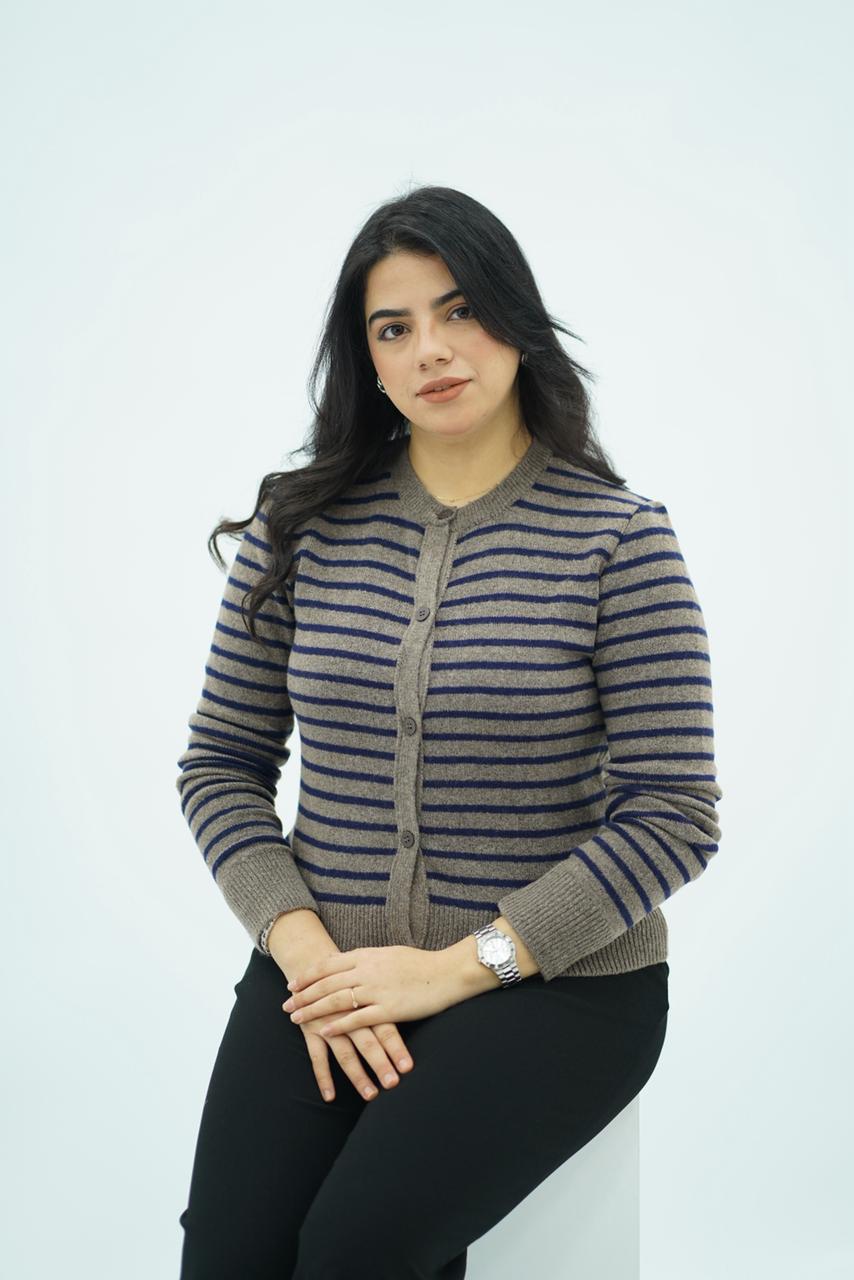 Pulls cardigans en maille rayée