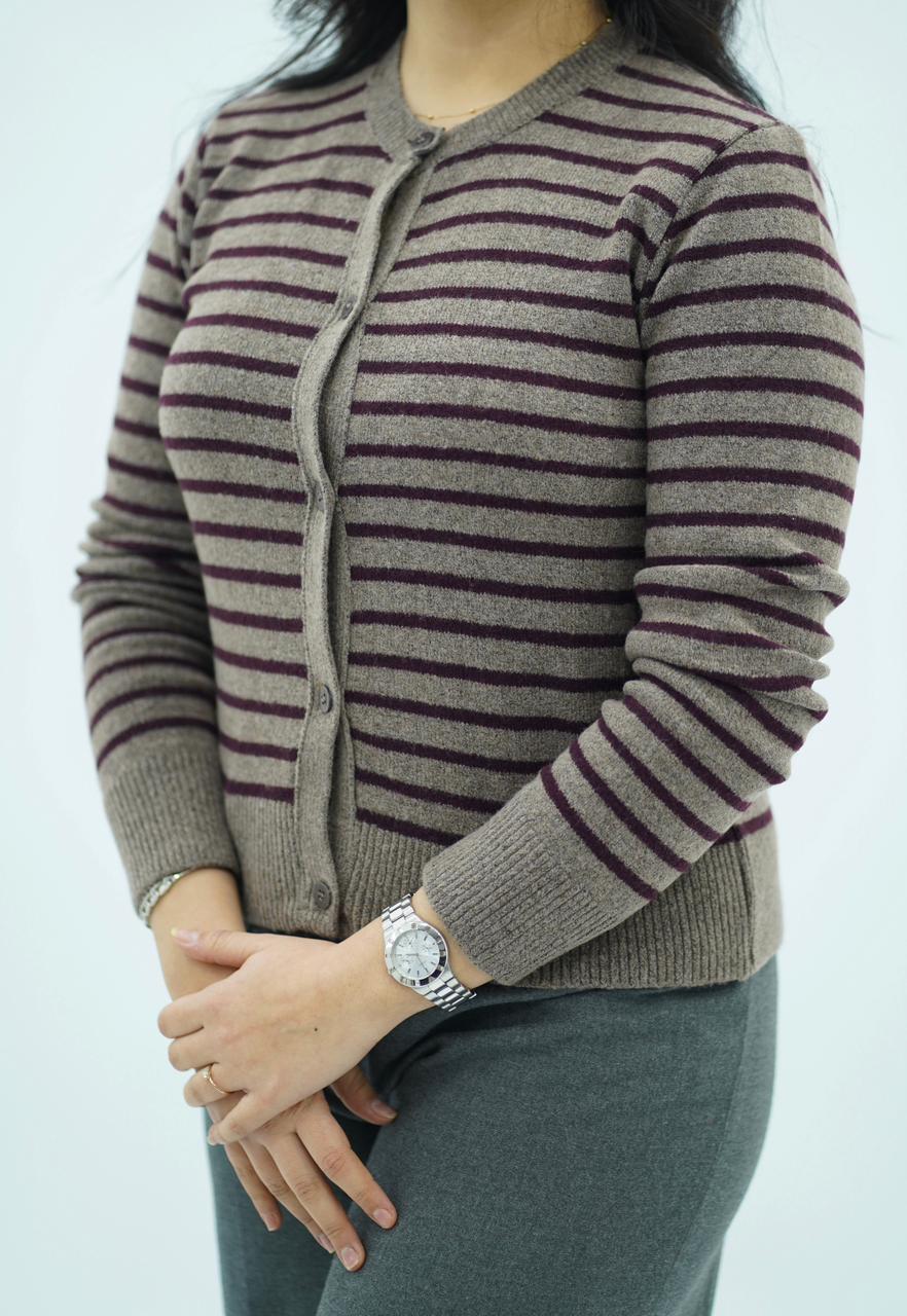 Pulls cardigans en maille rayée