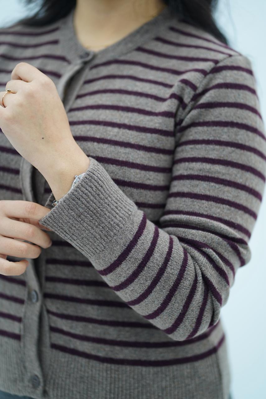 Pulls cardigans en maille rayée