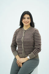 Pulls cardigans en maille rayée