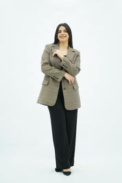 Blazer à carreaux chic – Coupe structurée et élégante