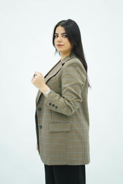 Blazer à carreaux chic – Coupe structurée et élégante