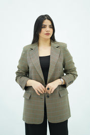 Blazer à carreaux chic – Coupe structurée et élégante