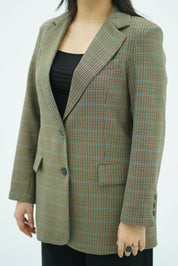 Blazer à carreaux chic – Coupe structurée et élégante