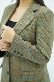 Blazer à carreaux chic – Coupe structurée et élégante