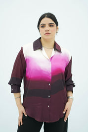 Chemise Satinée en Dégradé Artistique