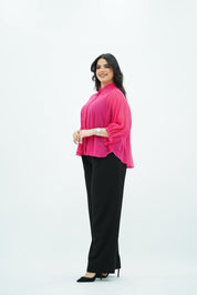 Blouse Ample en Mousseline Fuchsia