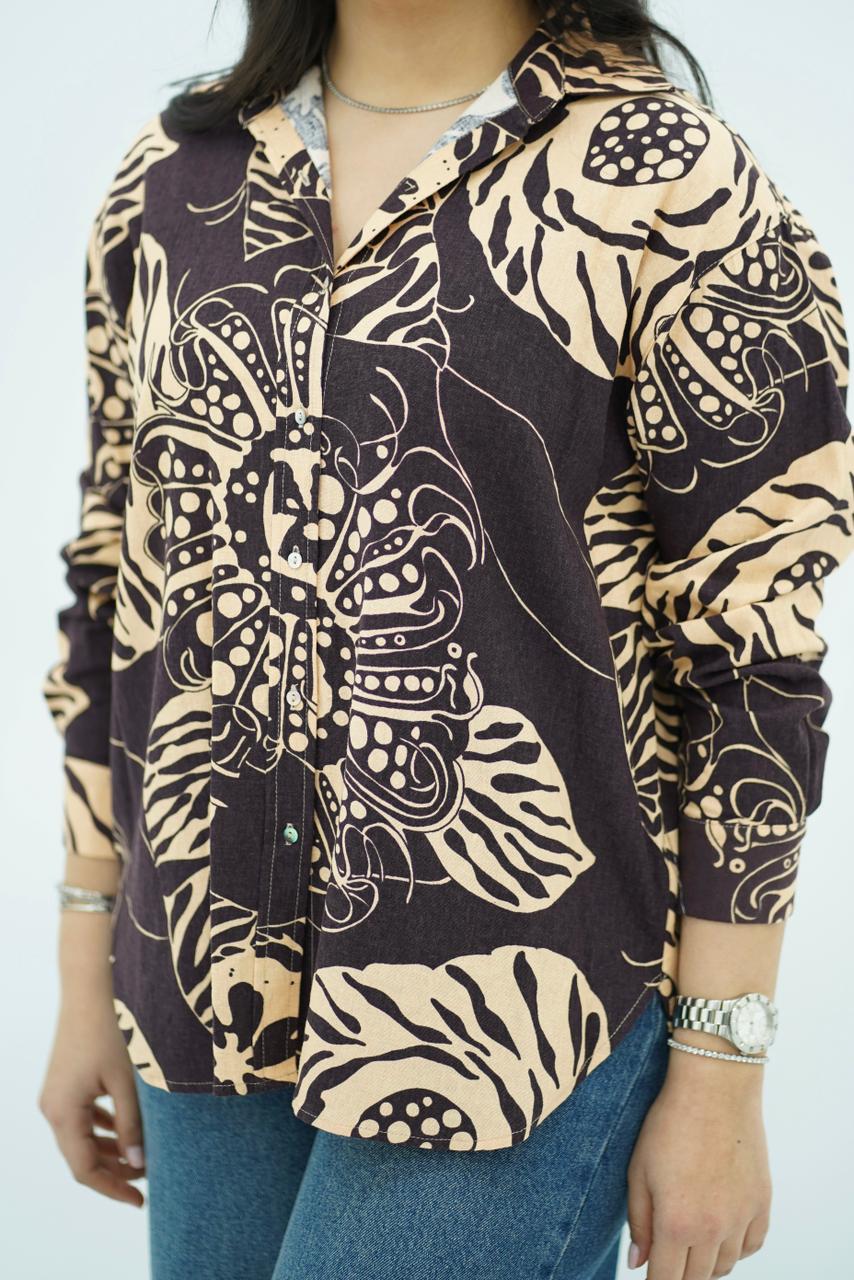 Chemise en lin Imprimé