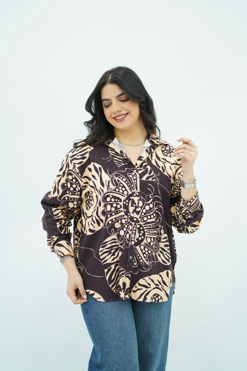 Chemise en lin Imprimé
