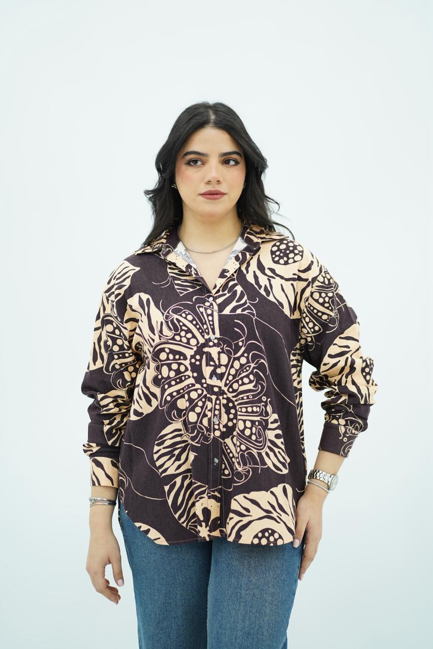 Chemise en lin Imprimé