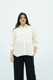 Chemise Texturée Crème – Élégance Naturelle