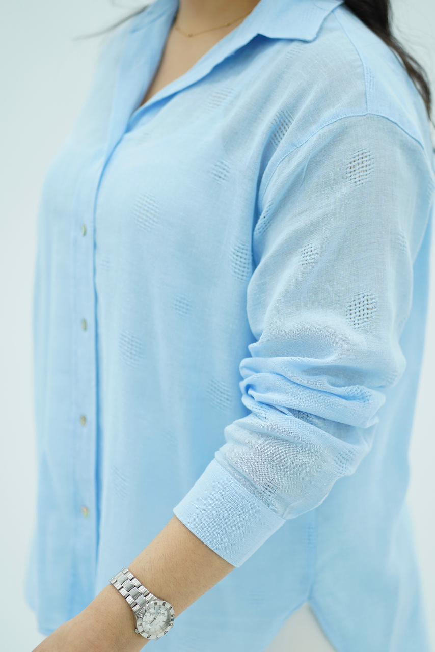 Chemise en Lin - Bleu Ciel