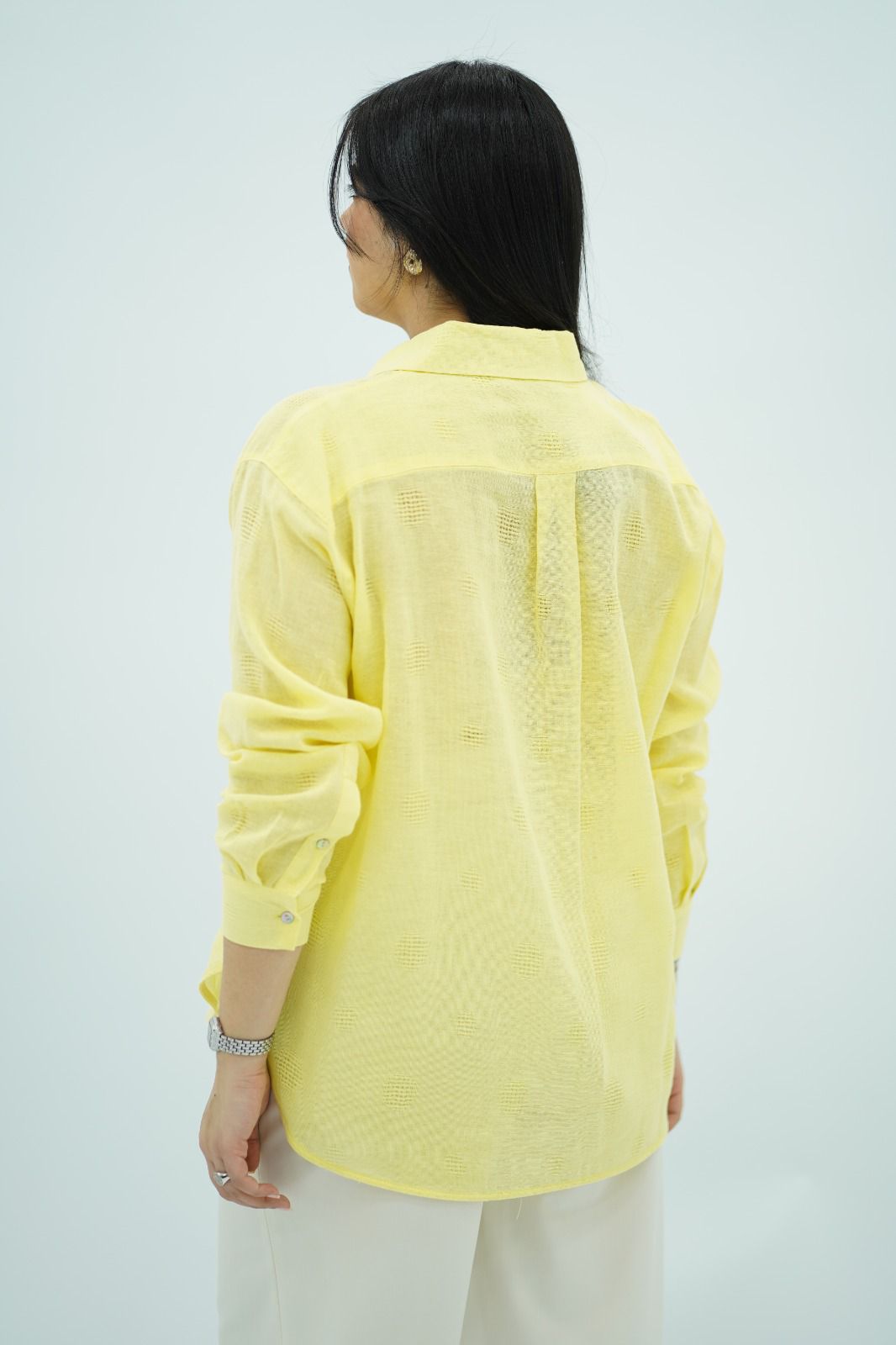 Chemise en Lin - Jaune pastel