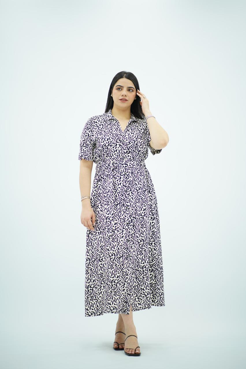 Robe Imprimée Noir & Blanc – Esprit Vacances