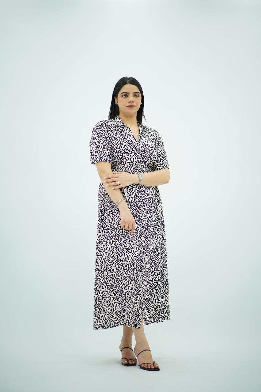 Robe Imprimée Noir & Blanc – Esprit Vacances
