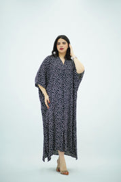 Gandoura Robe fluide à petit pois noir