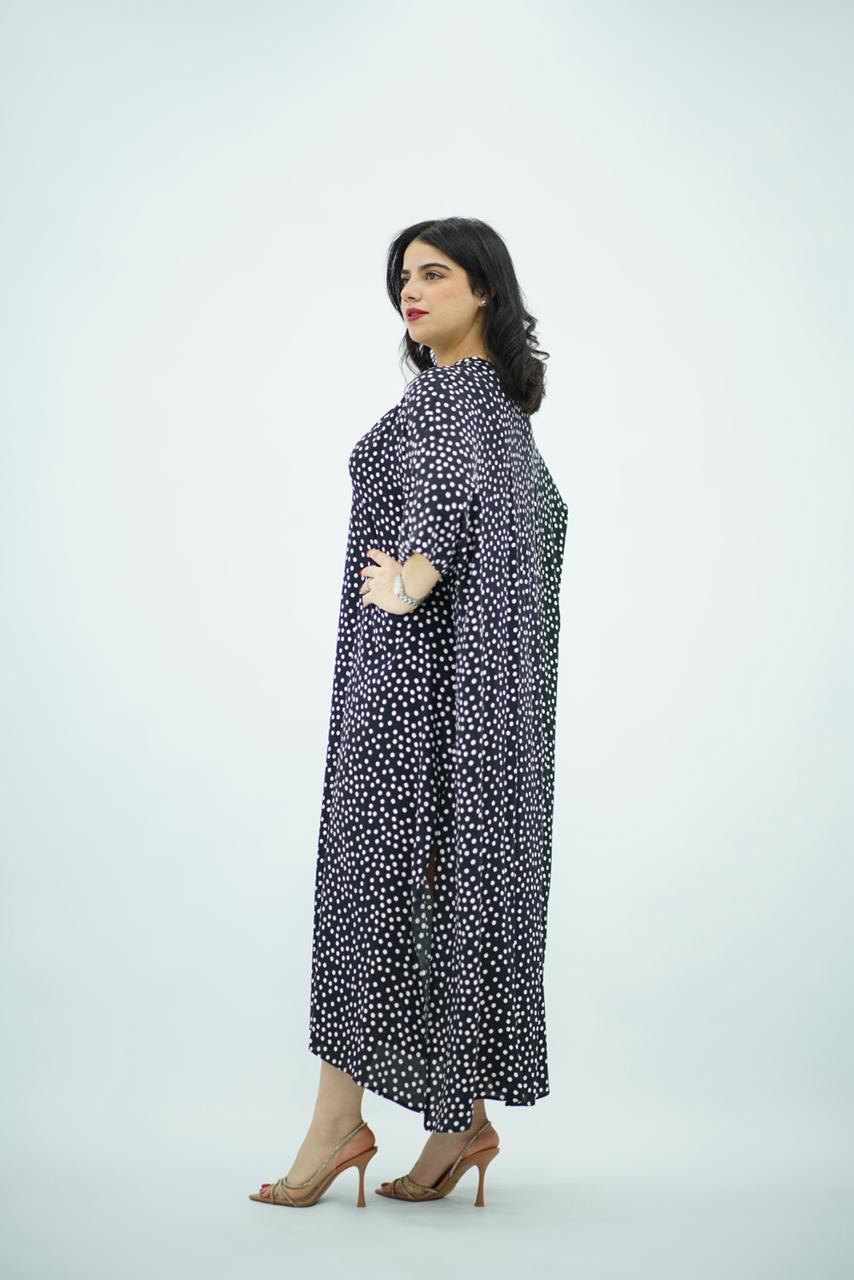 Gandoura Robe fluide à petit pois noir