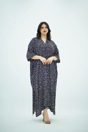 Gandoura Robe fluide à petit pois noir