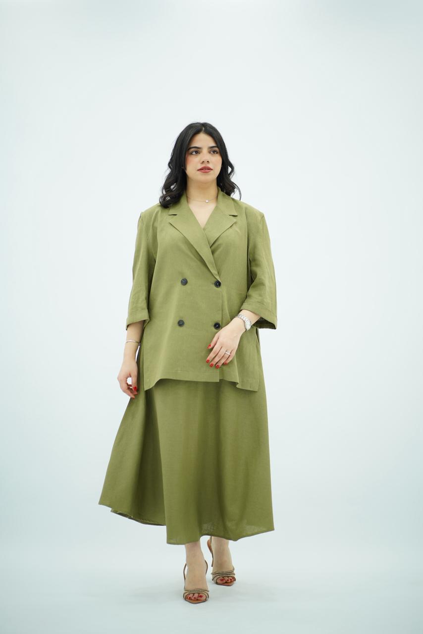 Ensemble Jupe en Lin - Vert Eau