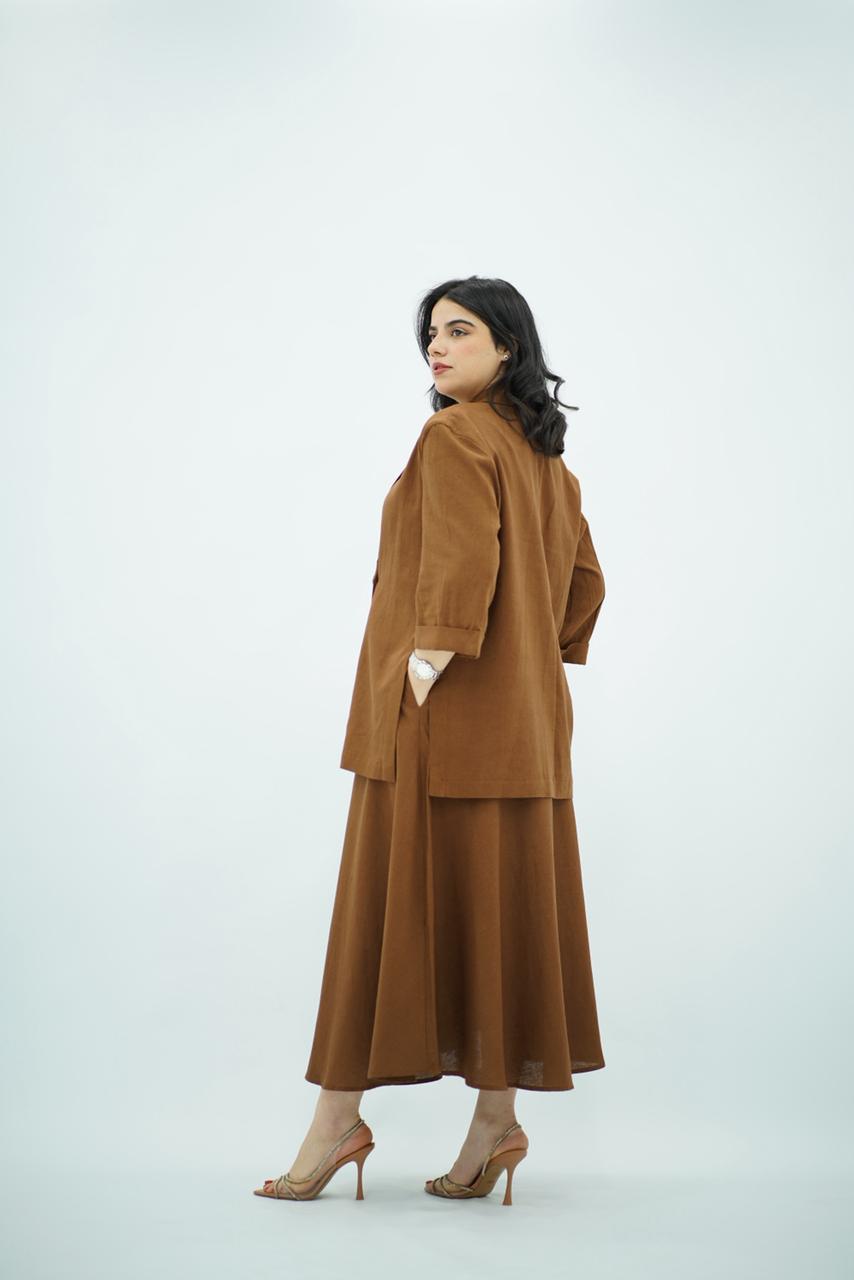 Ensemble Jupe en Lin - Marron