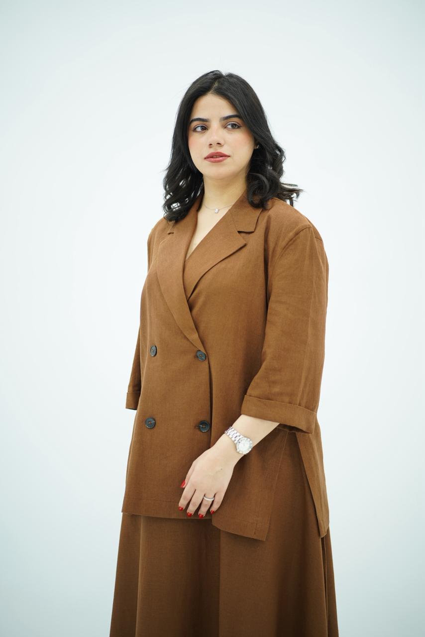 Ensemble Jupe en Lin - Marron