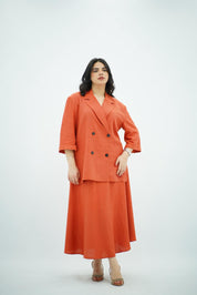 Ensemble Jupe  en Lin - Orange