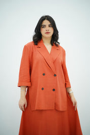 Ensemble Jupe  en Lin - Orange