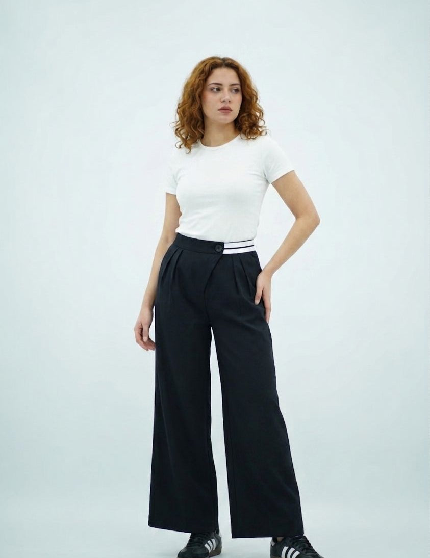 Pantalon Palazzo Contrast Chic