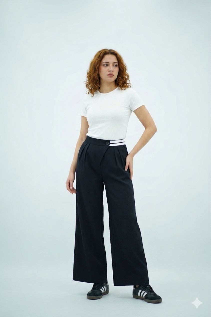 Pantalon Palazzo Contrast Chic